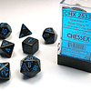 Set 7 Dados Chessex Jaspeados Blue Stars 