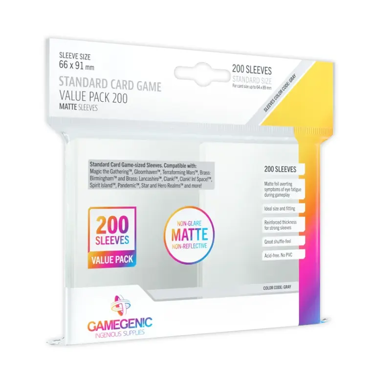 GG Protectores Prime Standard Game MATTE - Value Pack 200u