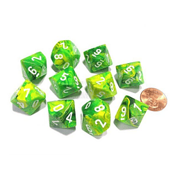 Set de 10 dados Vortex Slime Yellow