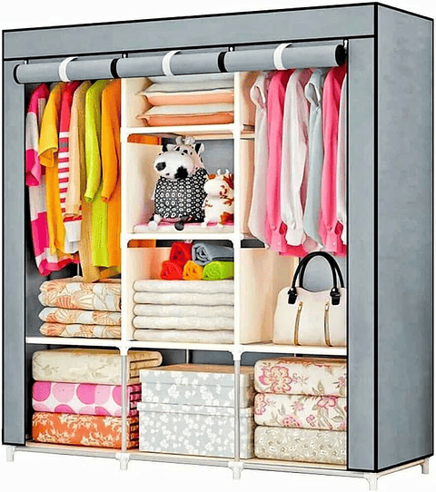 Armario plegable  Resistente Espacioso y Fácil de Armar GRIS