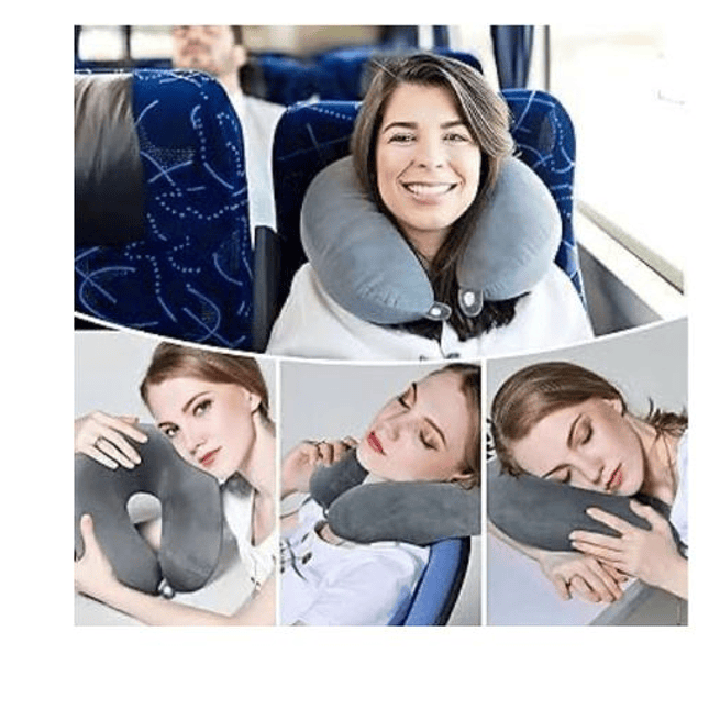 Almohada de Viaje en Forma de U - Gris Claro 1