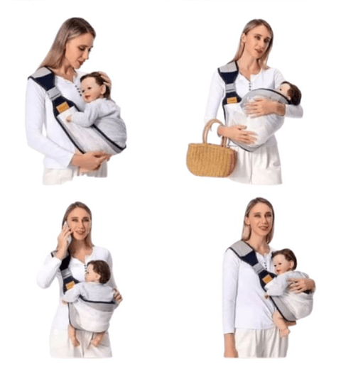 Cargador Tipo Fular Ajustable y Transpirable para Bebés  Soporte Ergonómico  GRIS