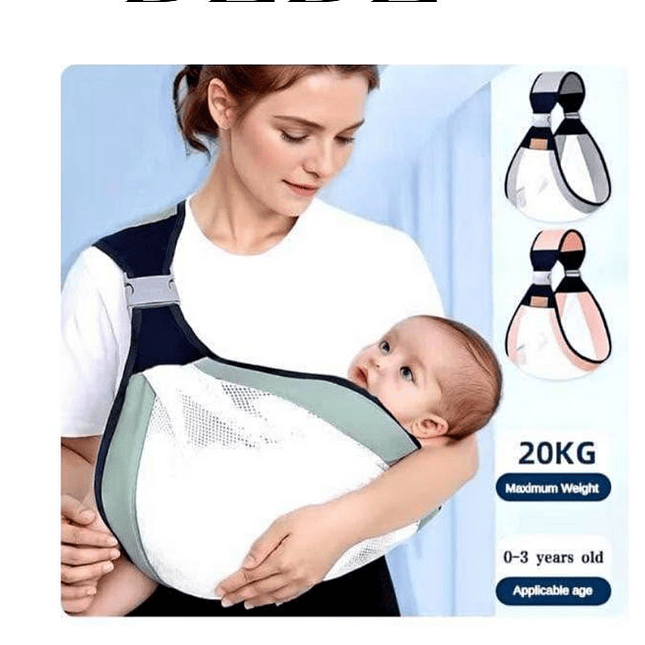 Cargador Tipo Fular Ajustable y Transpirable para Bebés  Soporte Ergonómico  GRIS 2