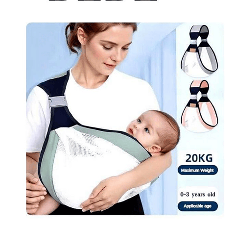 Cargador Tipo Fular Ajustable y Transpirable Soporte Ergonómico  GRIS