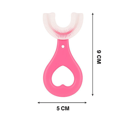 Cepillo de dientes para bebes en forma de U - Rosado