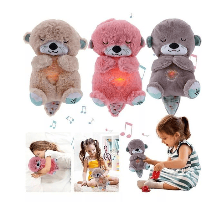 Peluche Nutria Animatrónica con Luz y Sonido Relajante - Cafe 1