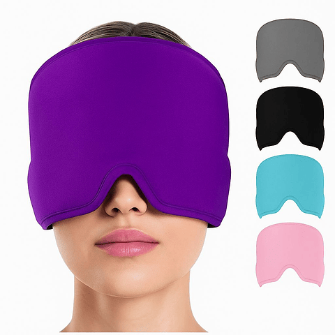 Gorro Compresa de Gel Terapéutico para Migraña - MORADO