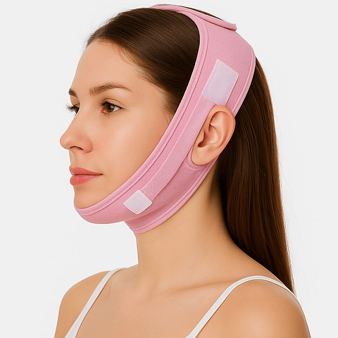 Mentonera Reafirmante Facial Lycra V Fox  Reduce Papada y Levanta el Rostro