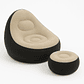 Silla o puff inflable con posapies - Beige - Miniatura 1