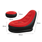 Silla o puff inflable con posapies - Rojo - Miniatura 1