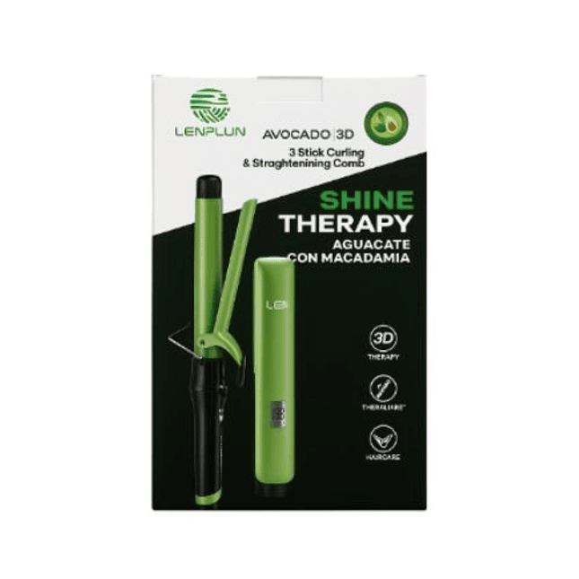 Combo Plancha y Pinza Rizadora Aguacate  Cabello Liso o con Rizos Siempre Perfecto 1