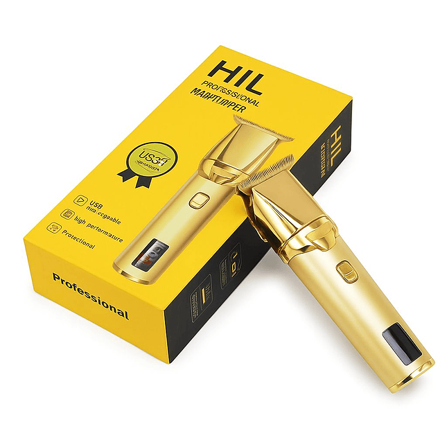 Máquina Cortadora de Cabello Profesional Recargable HIL  Color Dorado 1