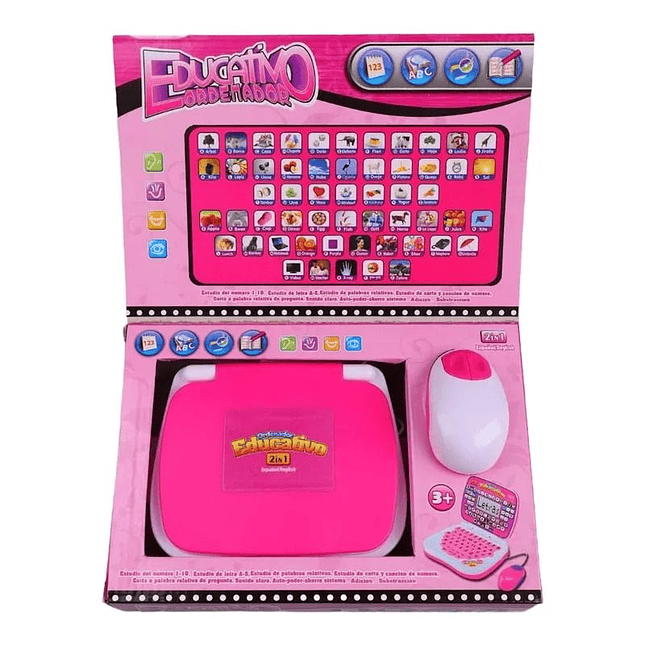 Mini Computadora Educativa 2 en 1 para Niños – Recargable con Mouse 1