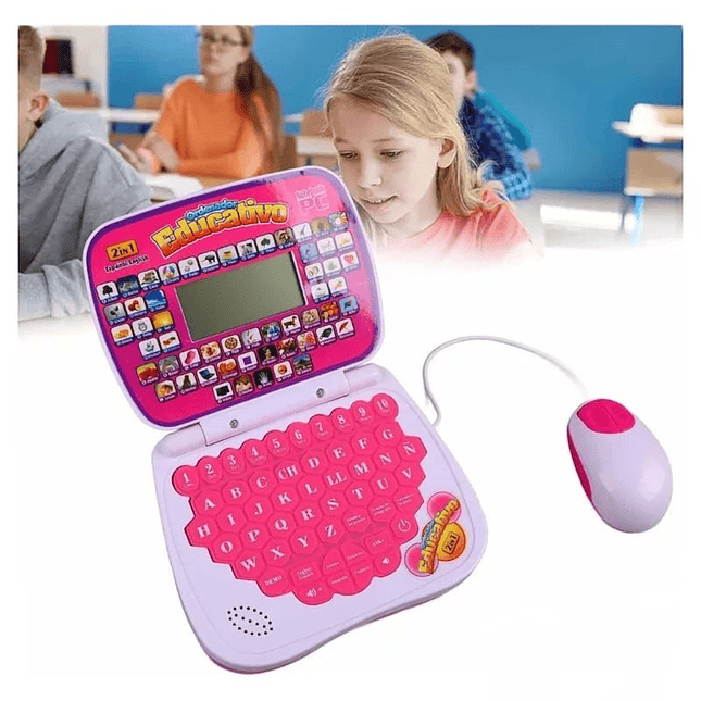 Mini Computadora Educativa 2 en 1 para Niños – Recargable con Mouse 3