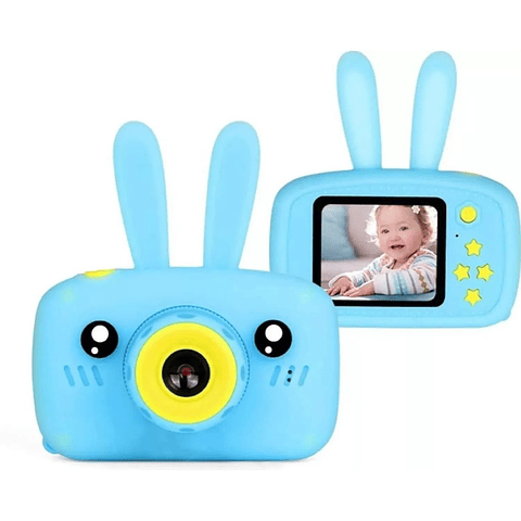 Mini Cámara Digital 1080P  Diseño Conejito azul