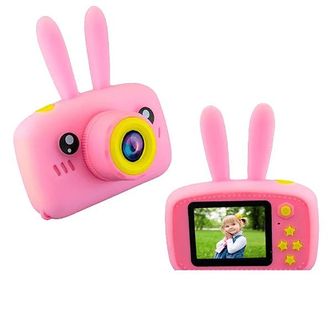 Mini Cámara Digital 1080P  Diseño Conejito rosado
