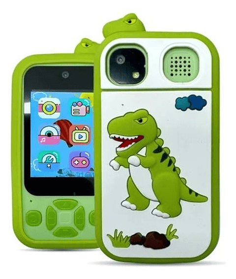 Cámara Infantil en Forma de Celular con Diseño de Dinosaurio