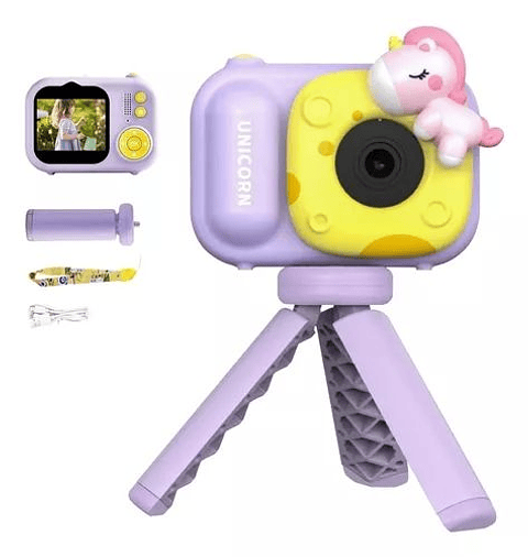 Cámara Infantil Full HD con Trípode y Diseño de Unicornio