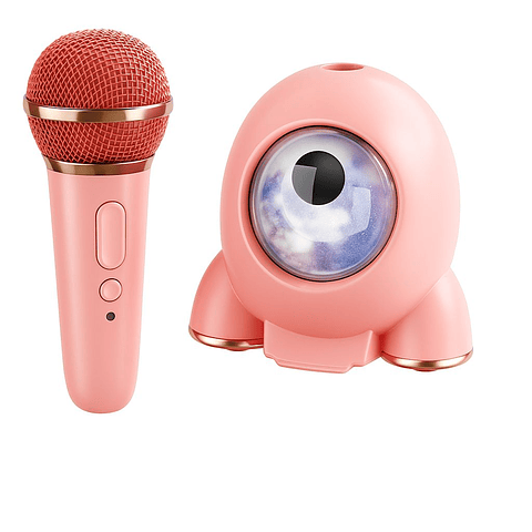 Parlante Karaoke Infantil MC-009 con Micrófono Inalámbrico y Luces LED