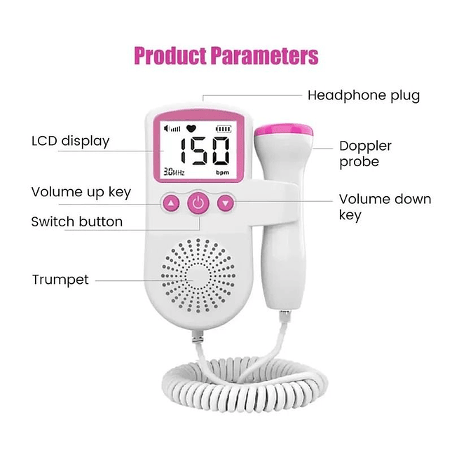 Doppler Fetal Portátil  Escucha los latidos del corazón 3