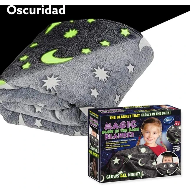 Cobija Luminosa Mágica  Suave Acolchada y Brillante en la Oscuridad 6