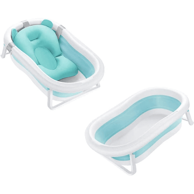 Bañera Plegable con Cojín de Apoyo y Termómetro Digital 1