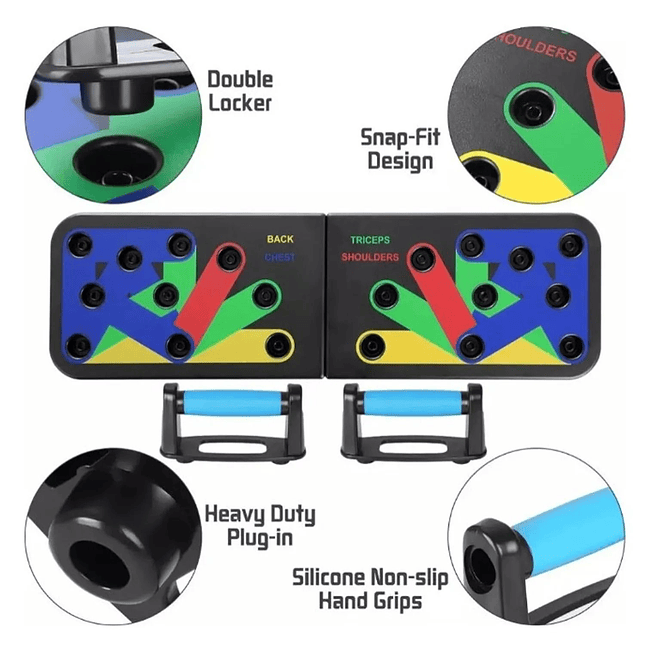 Combo Tabla Push Up Plegable + Bandas Entrenamiento en casa 2