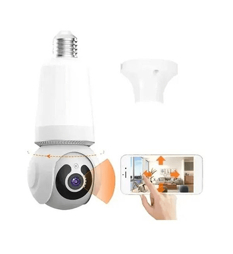 Cámara IP Bombillo con Lámpara  App V380  Visión 360° y Audio Bidireccional
