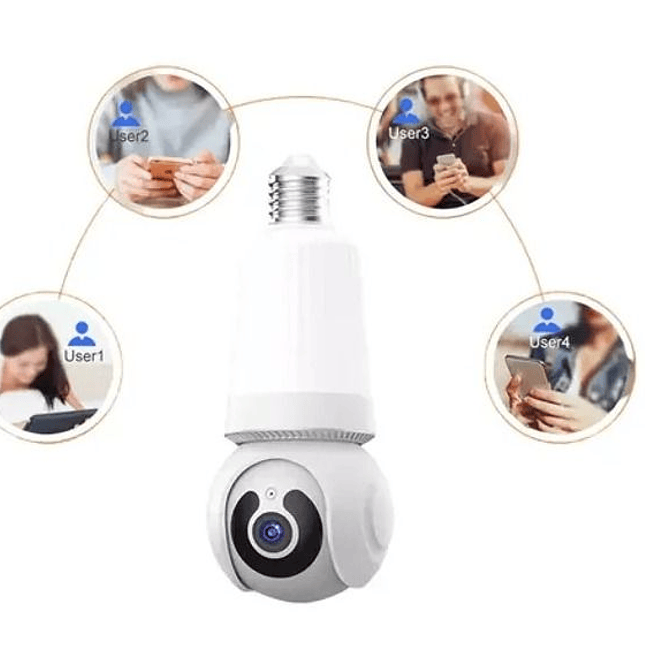 Cámara IP Bombillo con Lámpara  App V380  Visión 360° y Audio Bidireccional 2