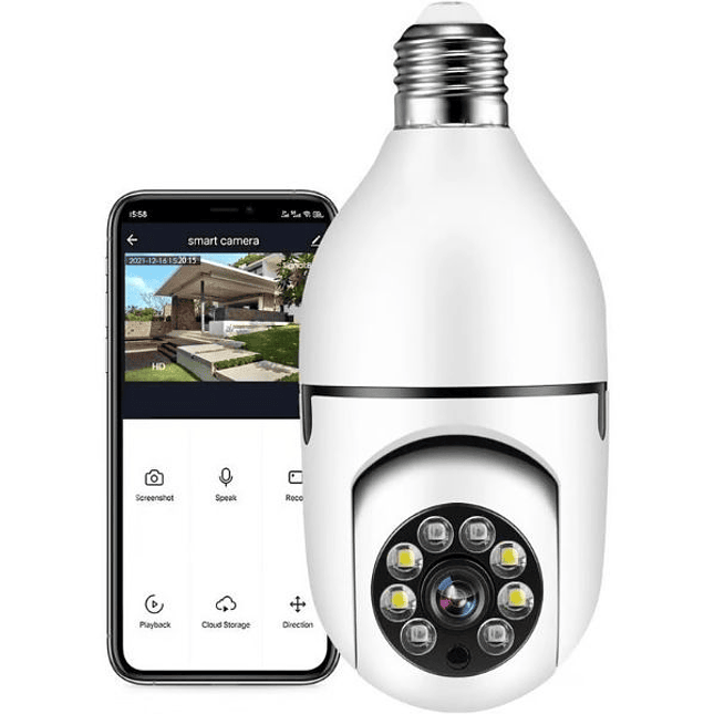 Cámara de Seguridad IP Bombillo  App V380  Giro Motorizado y Visión Nocturna 1