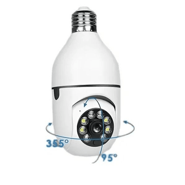 Cámara de Seguridad IP Bombillo  App V380  Giro Motorizado y Visión Nocturna 2