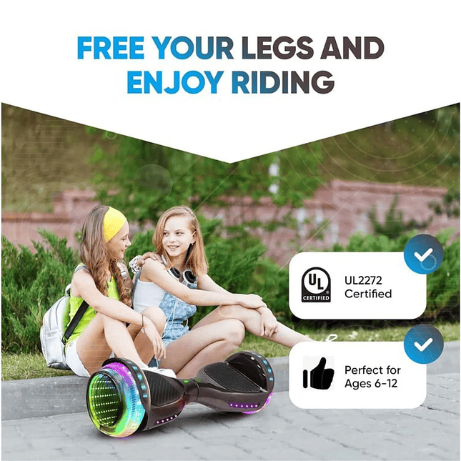 Hoverboard Malumeta Eléctrico 9¨ con Luces LED y Bluetooth 4