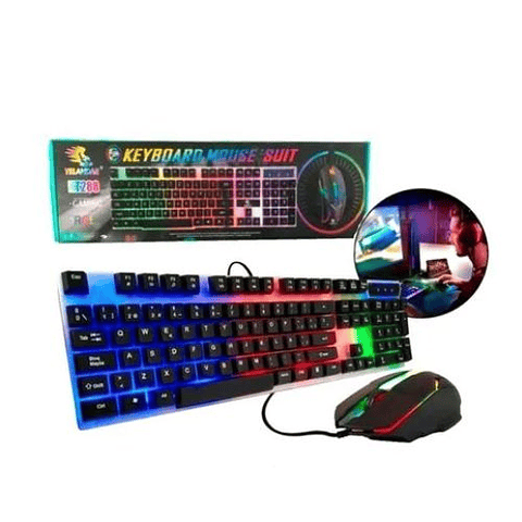 Combo Gamer KT-288 Teclado Iluminado RGB + Mouse Gamer con Cable