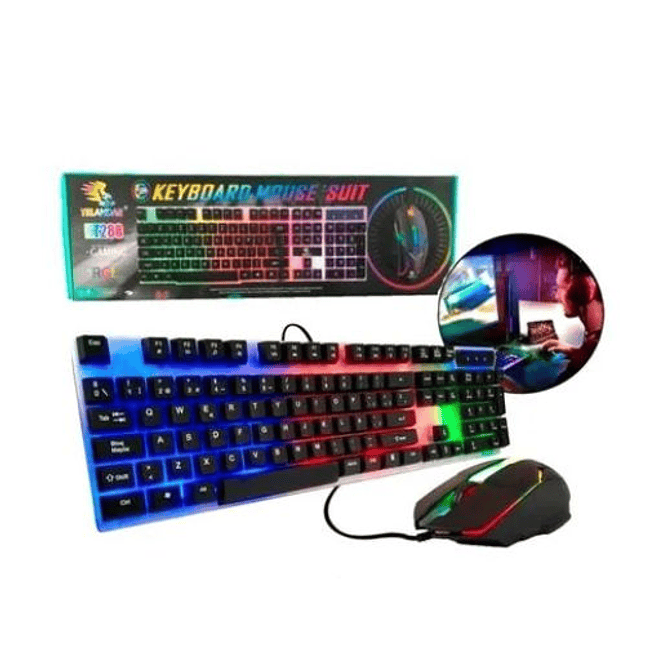 Combo Gamer KT-288 Teclado Iluminado RGB + Mouse Gamer con Cable 1