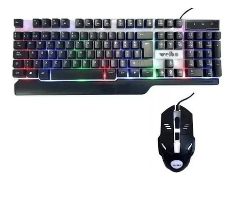 Combo Gamer Weibo WB-550 Teclado Iluminado RGB + Mouse con Cable