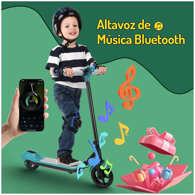 Scooter Eléctrico Infantil con Parlante Bluetooth 6