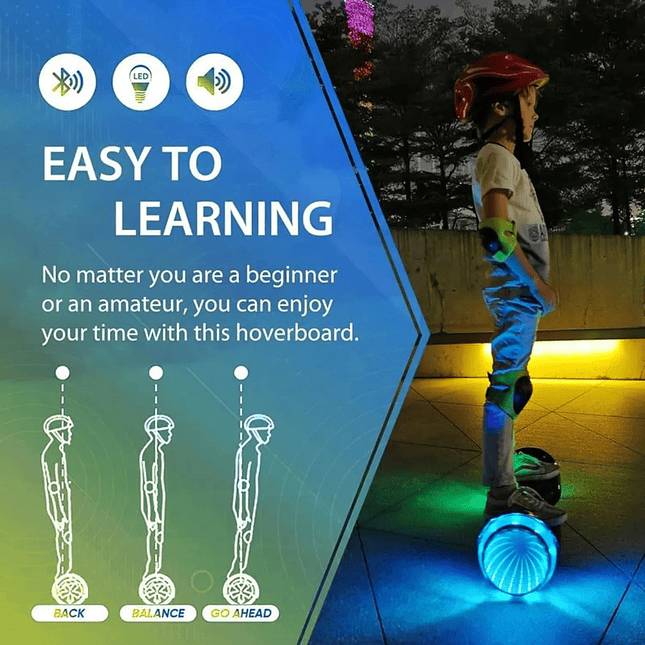 Hoverboard Malumeta Eléctrico 9¨ con Luces LED y Bluetooth 3