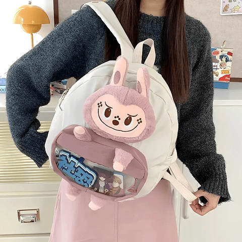 Mochila Labubu con Muñeco Extraíble  Estilo Tierno y Juvenil