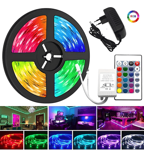 Tira de Luces LED RGB 5 Metros con Control Remoto