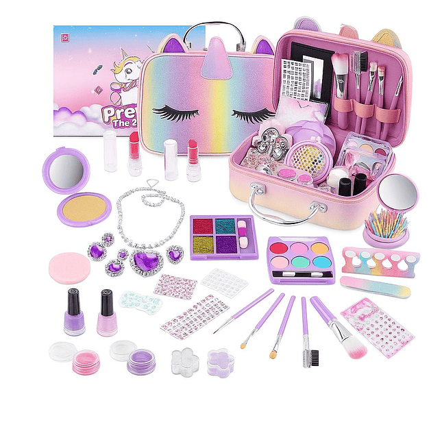 Set de Maquillaje Infantil Unicornio con Maletín y Accesorios 1
