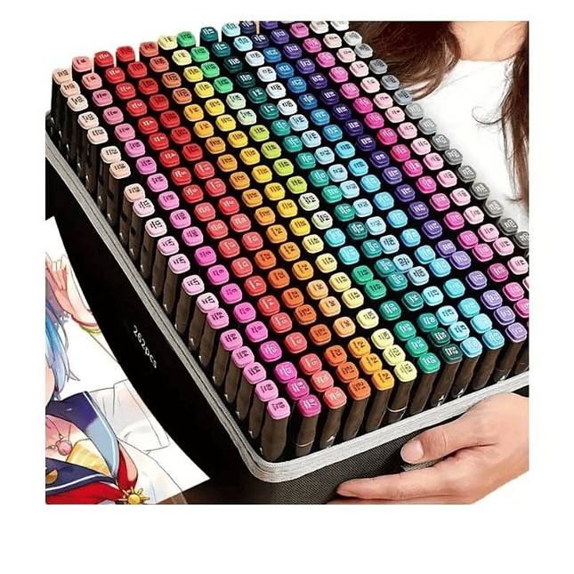 Marcadores de Alcohol 262 Colores – Set Completo Doble Punta 1