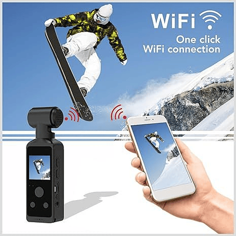 Cámara Deportiva Pocket 4K WiFi  Resolución Ultra HD Giro 170° Micrófono Incluido
