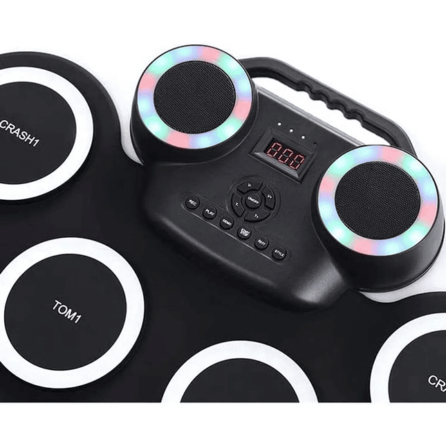 Kit de Batería Electrónica Enrollable con Luces LED y Altavoces Bluetooth 3