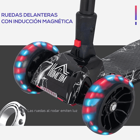 Scooter de Humo Infantil con Luces Música y Efecto humo  Plegable y Ajustable