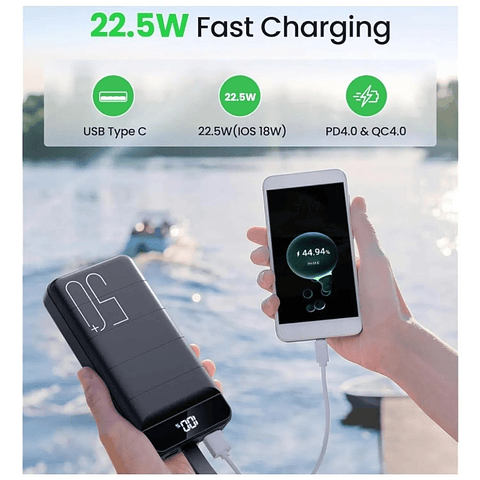 Power Bank 50000mAh Carga Rápida 225W USB-C  Batería Externa Portátil