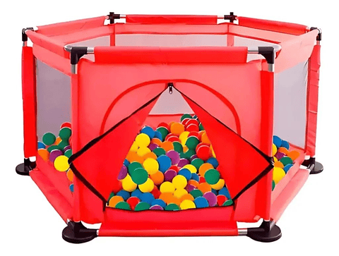 Piscina de Pelotas Infantil 1.2m x 60cm con 30 Pelotas - rojo