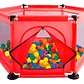 Piscina de Pelotas Infantil 1.2m x 60cm con 30 Pelotas - rojo - Miniatura 1