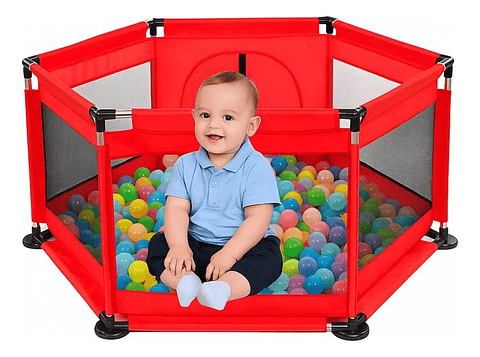 Piscina de Pelotas Infantil 1.2m x 60cm con 30 Pelotas - rojo