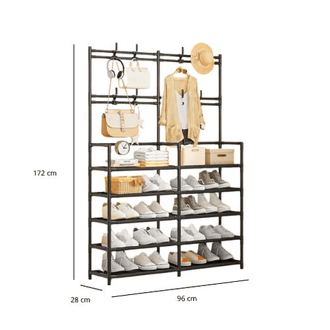 Perchero Zapatero Doble de 5 Niveles – Multifuncional y Resistente