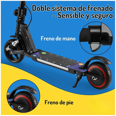 Patineta Eléctrica Plegable para Niños  Motor 180W Luces y Batería de Litio 24V